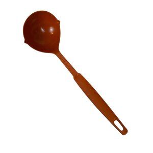 Vintage Ekco Orange Plastic Soup Ladle With Pour Spouts Kitchen Utensil